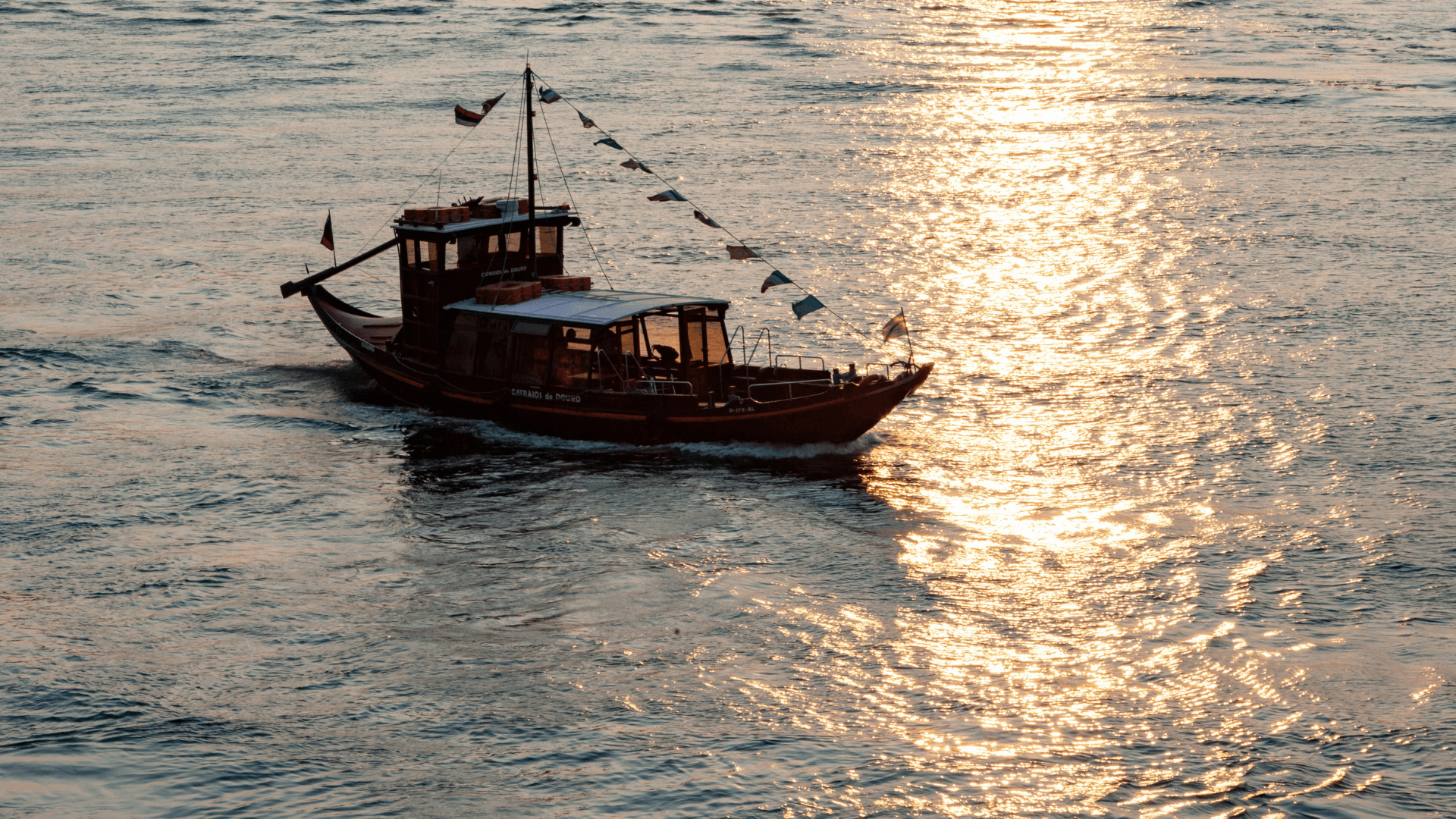 Rabelo boat cruising the Douro River